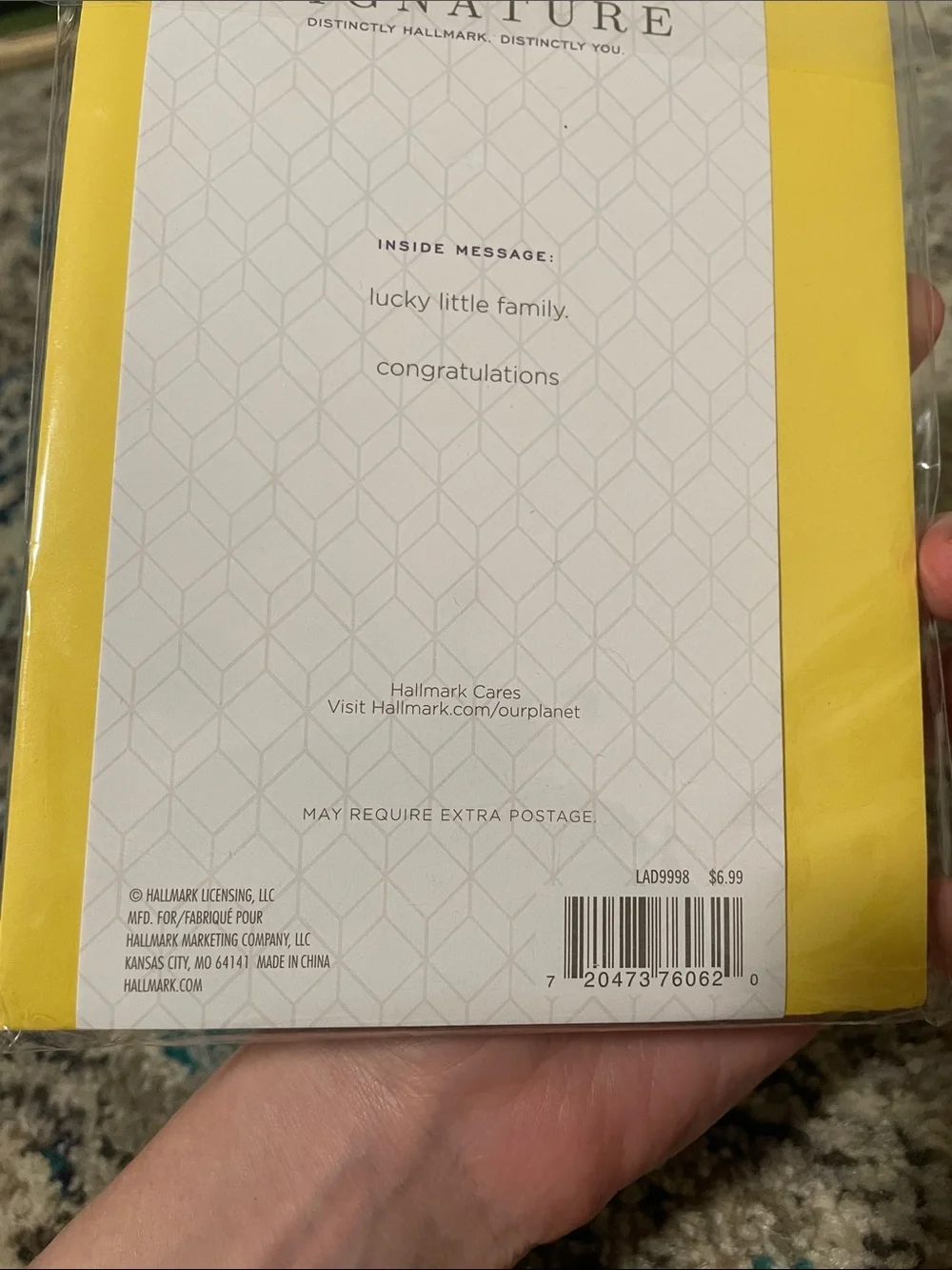 🖤5/$25 hallmark card & envelope baby